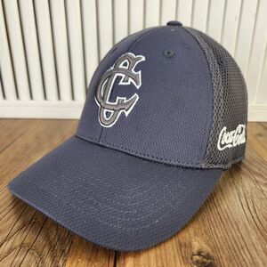 Coca-Cola Top of the World Fitted Jersey Mesh Hat Cap Gray Logo Stretch One Fit